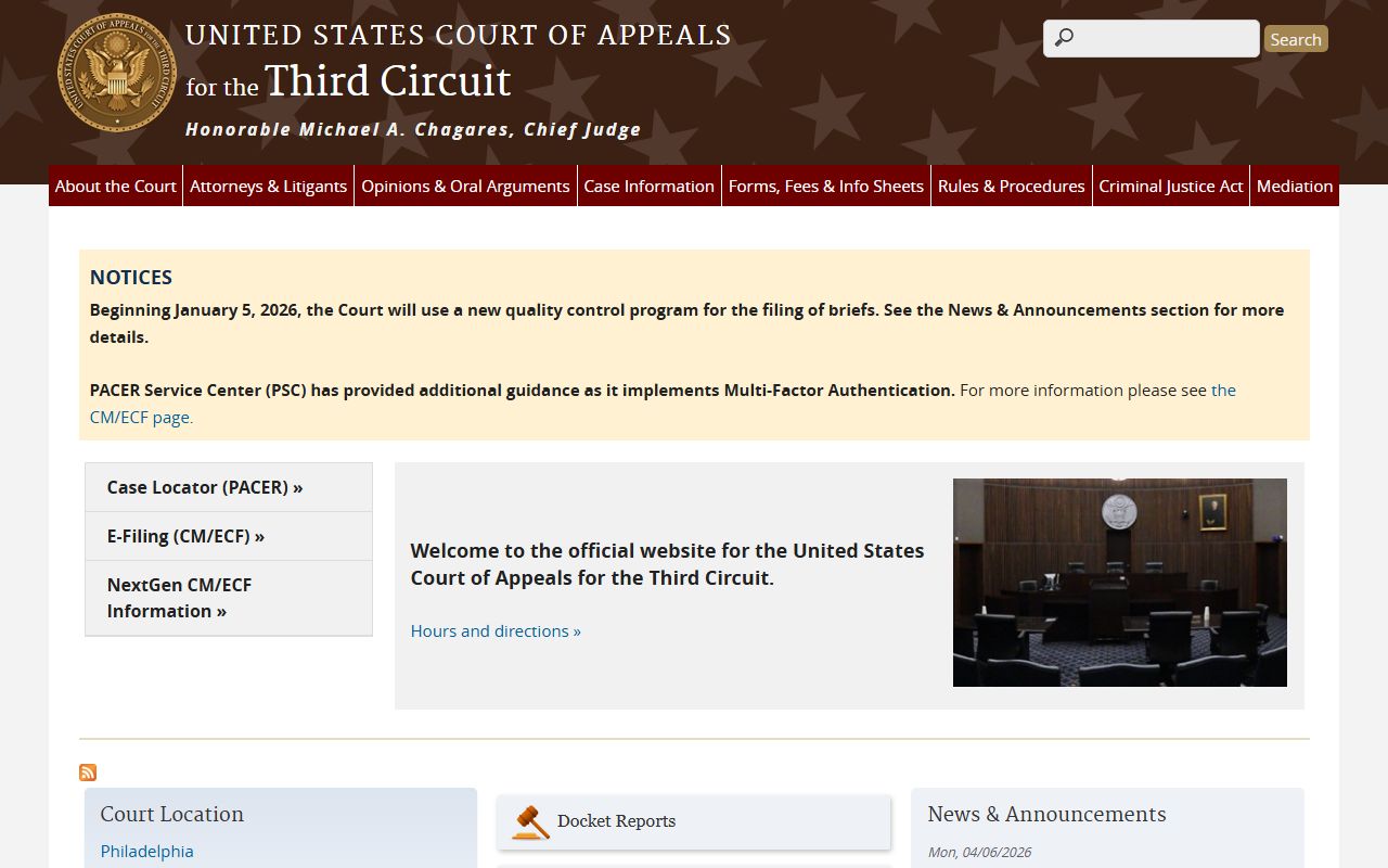 Northampton County Court of Common Pleas and the U.S. Court of Appeals for the Third Circuit