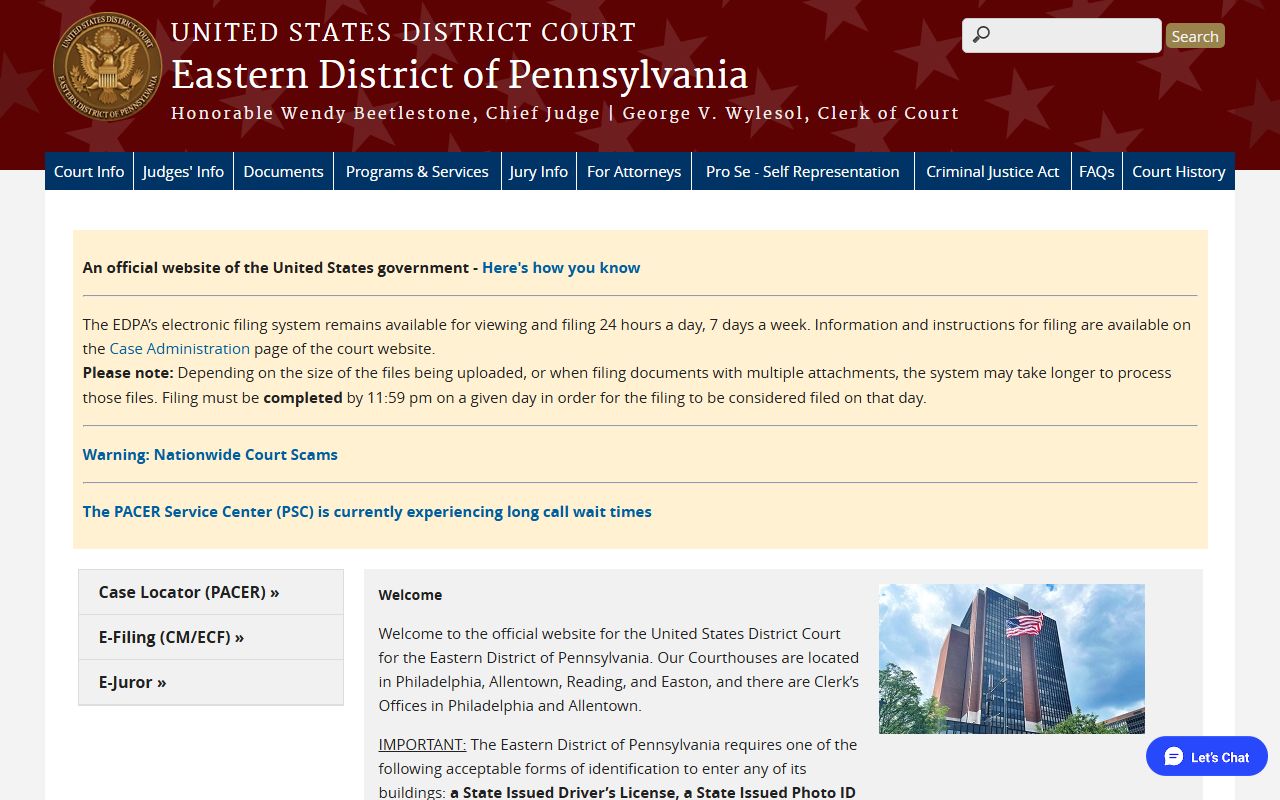 Northampton County Court of Common Pleas and the U.S. District Court for the Eastern District of Pennsylvania