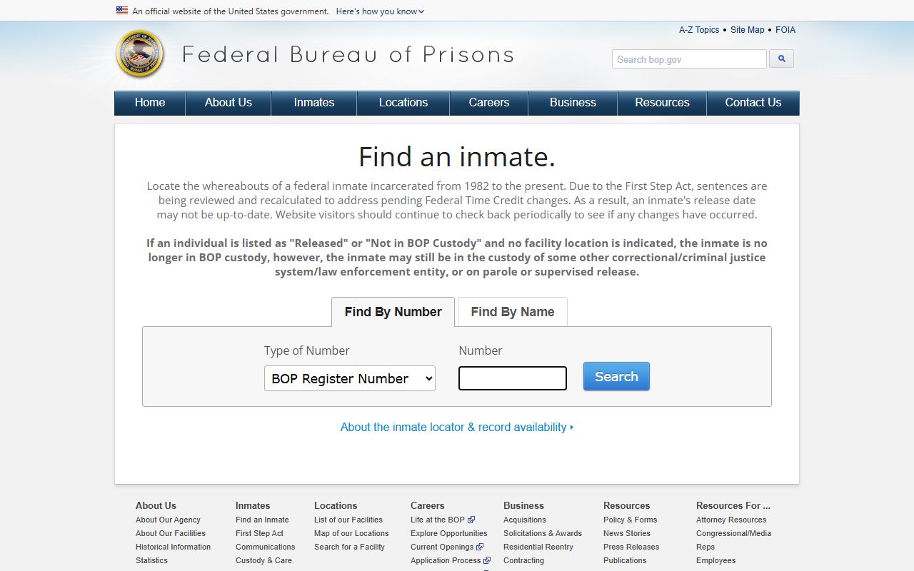 Northampton County jail population federal transfers checked through the Bureau of Prisons locator