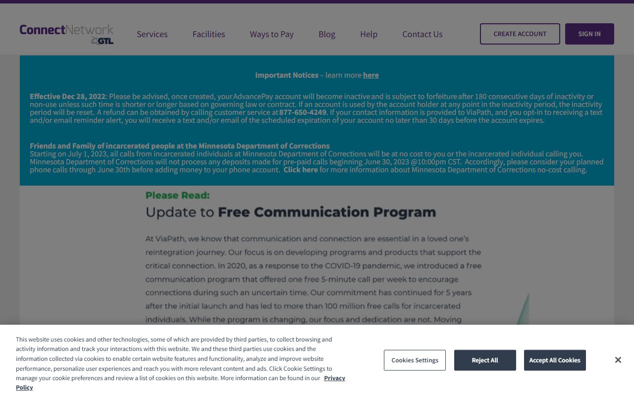 Northampton County jail population phone-time account setup through OffenderConnect