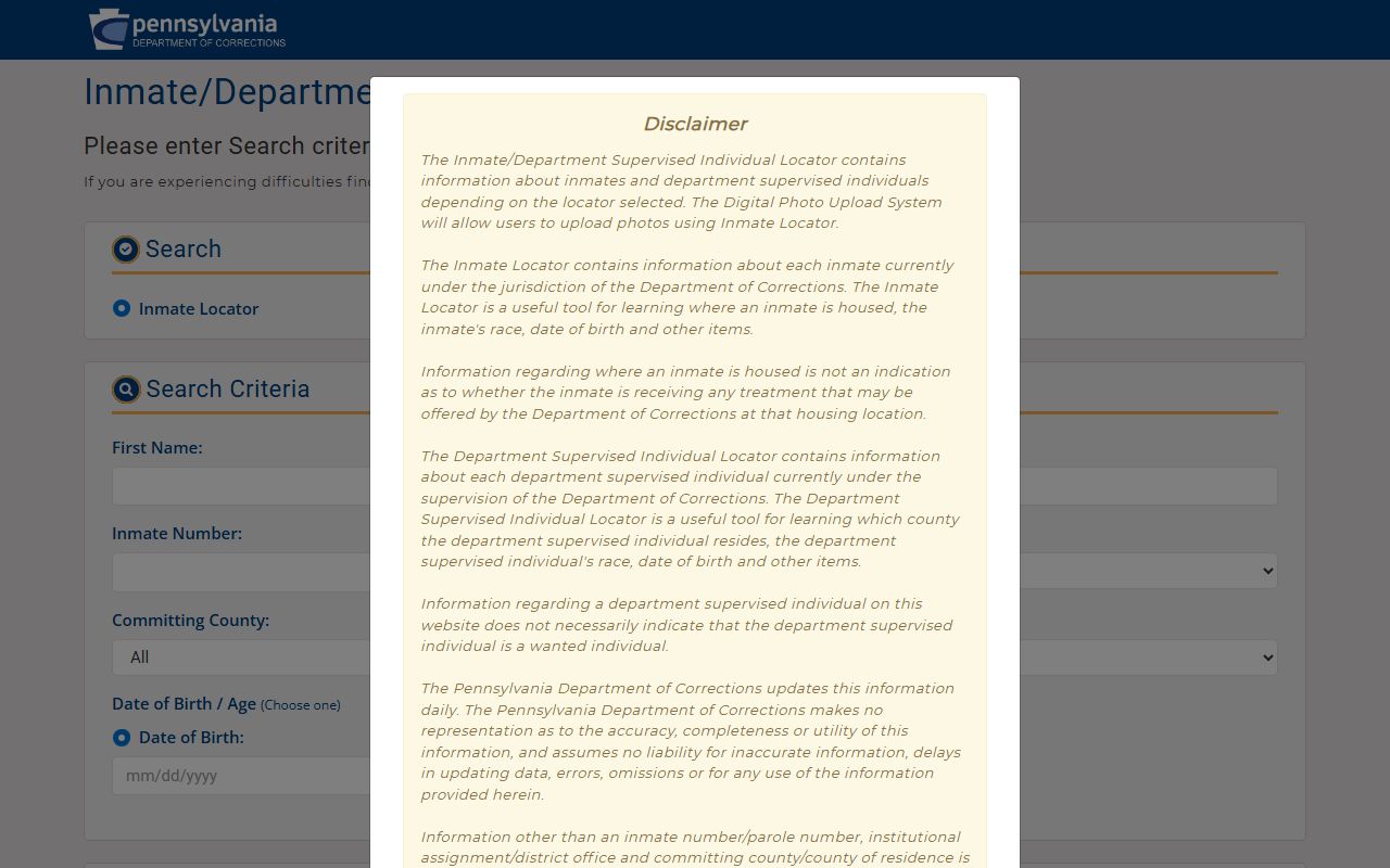 Northampton County inmate records and the Pennsylvania DOC inmate and parolee locator search