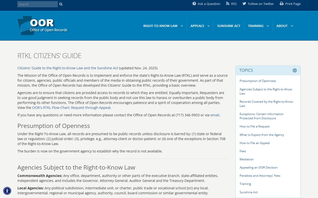 Northampton County probate records guide from the Pennsylvania Office of Open Records